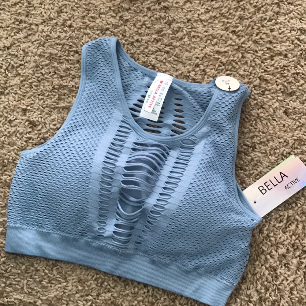 Blue sports bra